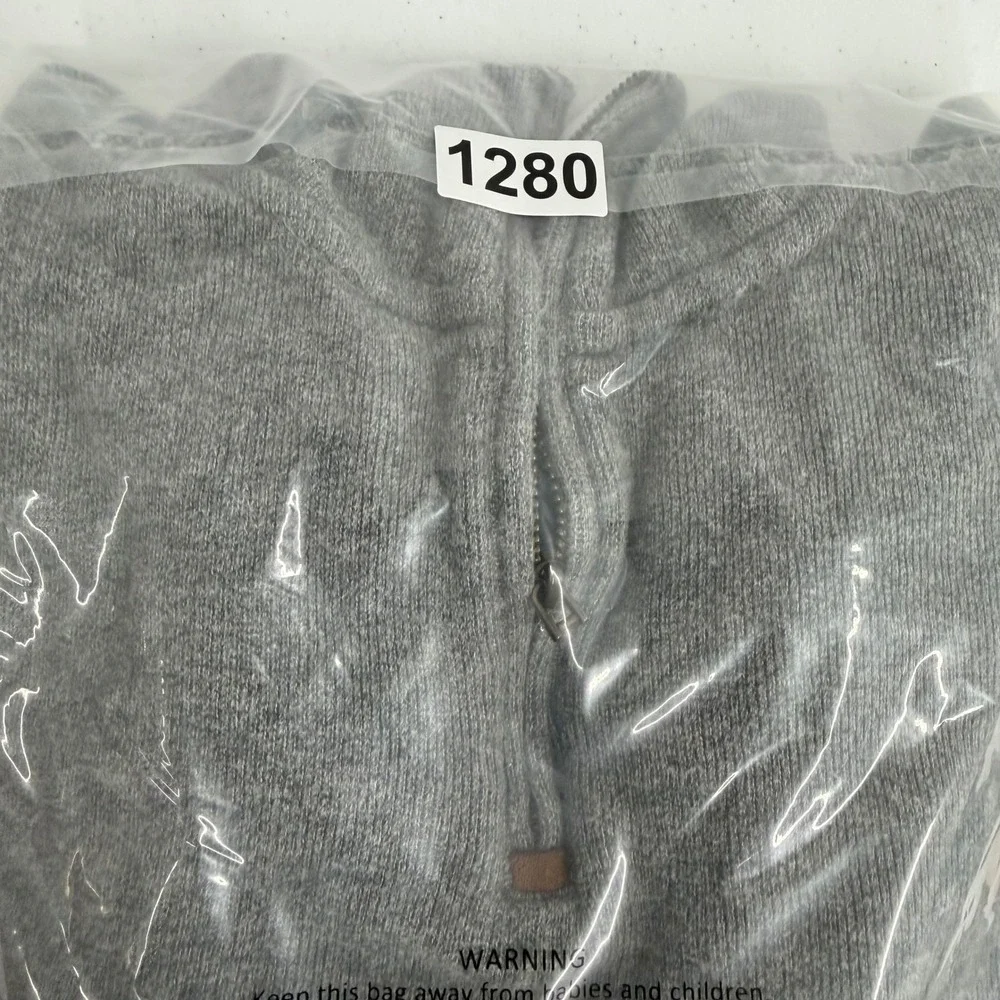 Polo Ralph Lauren Mens Gray Quarter Zip Pullover Sweater Pony Logo Size M
